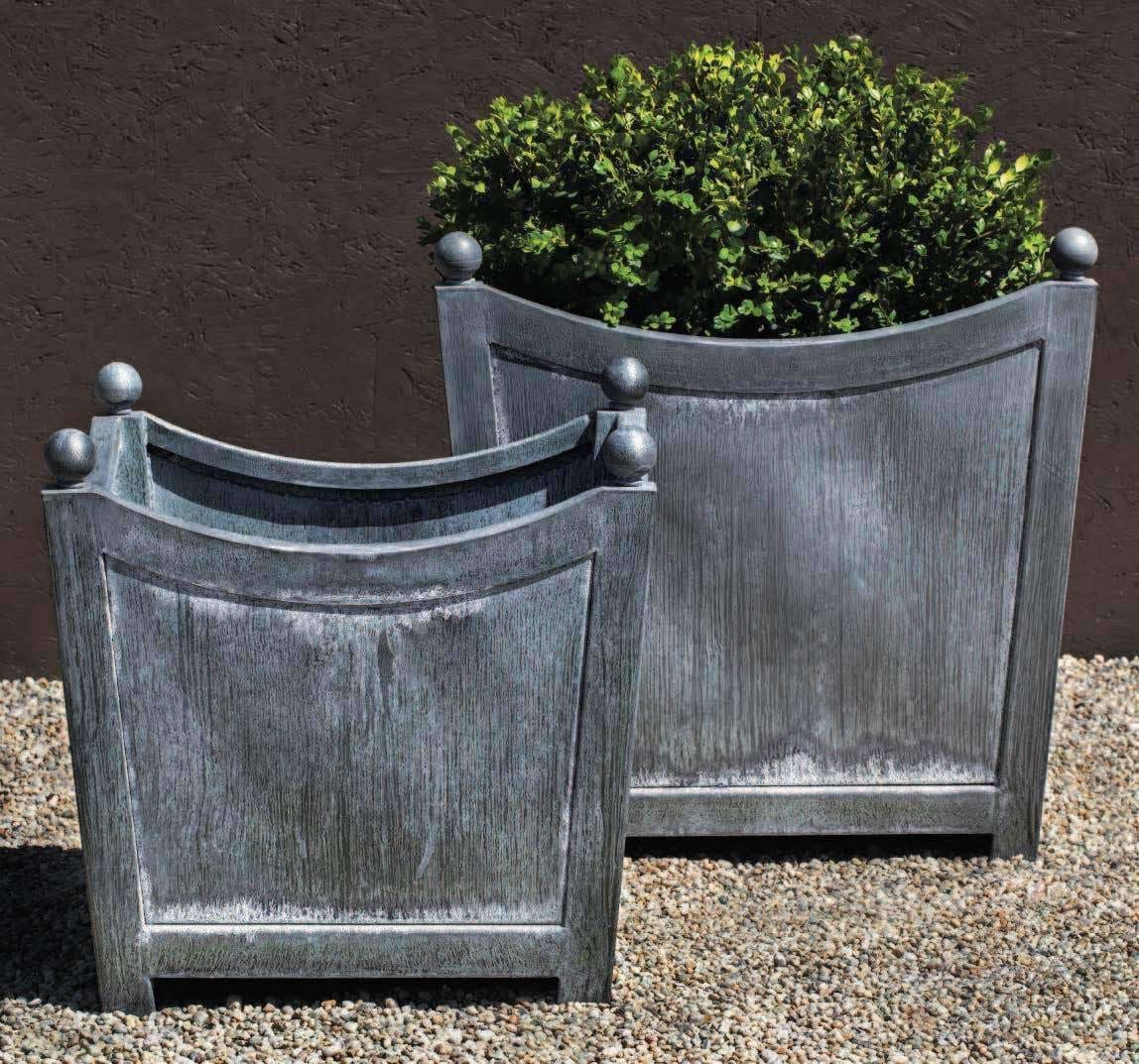 Unique Large Riveted Zinc Planter Set of 2 for Outdoor or Indoor Use, Garden, Deck, and Patio