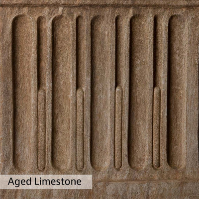 Aged Limestone Patina for the Campania International Hydrangea Leaf Bench, brown, orange, and green for an old stone look.