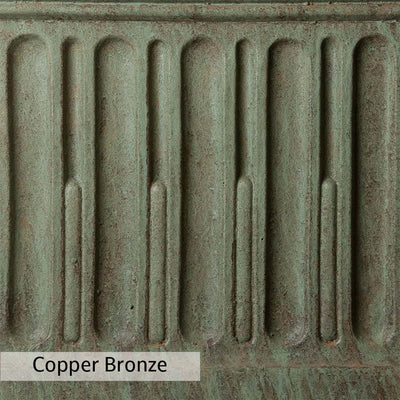 Copper Bronze Patina for theCampania International Smithsonian Classical Urn, blues and greens blended into the look of aged copper.