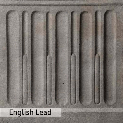 The English Lead Patina for the Campania International Smithsonian Classical Urn, soft, chalky grey with hints of darker grey and medium brown highlights.