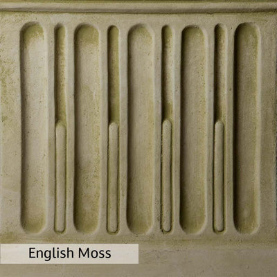 English Moss Patina for the Campania International Small St. Francis with Animals Statue, green blended into a soft pallet with a light undertone of gray.