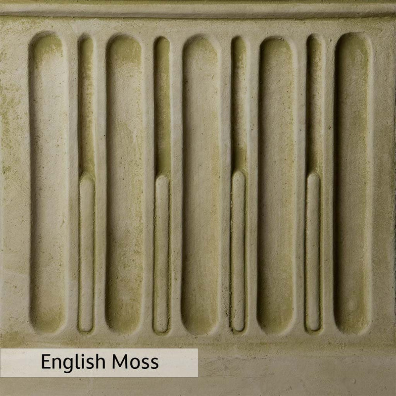 English Moss Patina for the Campania International Cardinal Statue, green blended into a soft pallet with a light undertone of gray.