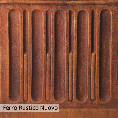 Ferro Rustico Nuovo Patina for the Campania International Sutton Urn with Estate Pedestal, red and orange blended in this striking color for the garden.