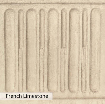 French Limestone Patina for the Campania International Williamsburg Tayloe House Urn with Classic Tall Pedestal, old-world creamy white with ivory undertones.