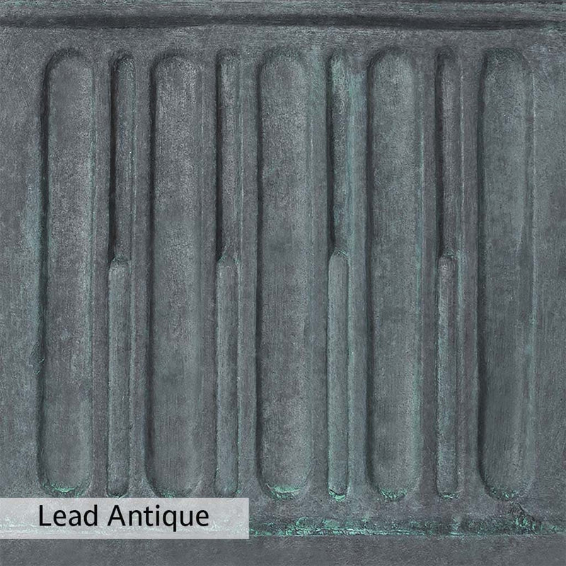 The Lead Antique Patina for the Campania International Rustic Medium Pagoda Garden Statue, aged blue and grey layered to give the look of a classic antique lead patina.