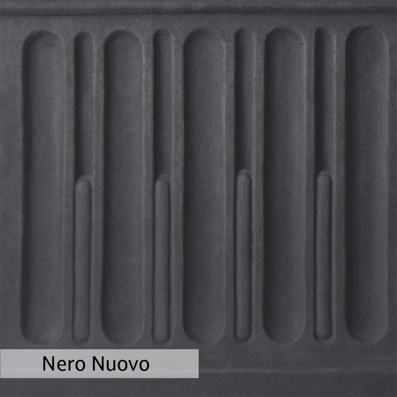 Nero Nuovo Patina for theCampania International Ribbed Terrace Urn, bold dramatic black patina for the garden.