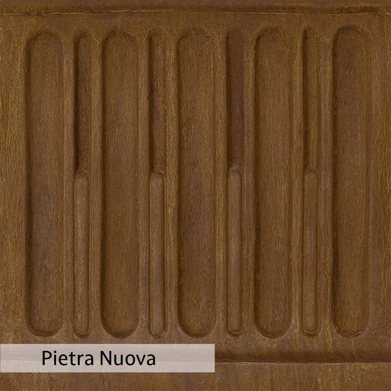 Pietra Nuova Patina for the Campania International Wedge Riser, a rich brown blended with black and orange.