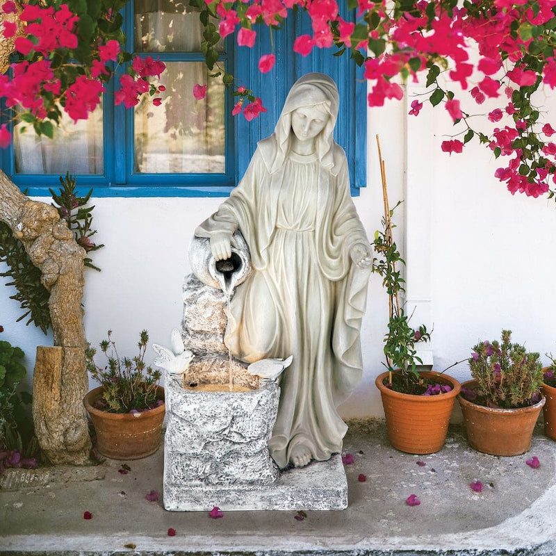 The Virgin of Lourdes Healing Waters Sculptural Fountain by Design Toscano