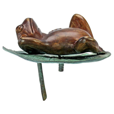 Spitting Frog on Lily Pad Bronze Garden Statue by Design Toscano