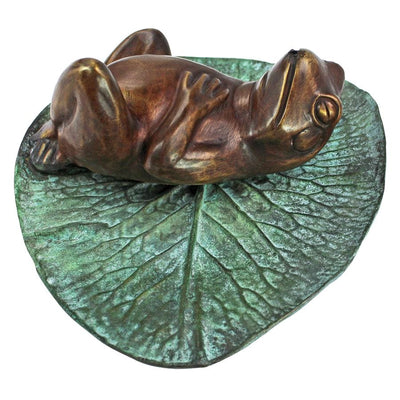 Spitting Frog on Lily Pad Bronze Garden Statue by Design Toscano