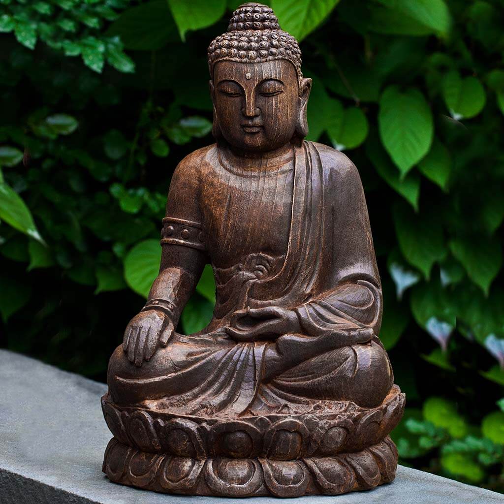 Campania International Antique Lotus Buddha Statue - The Garden Gates ...